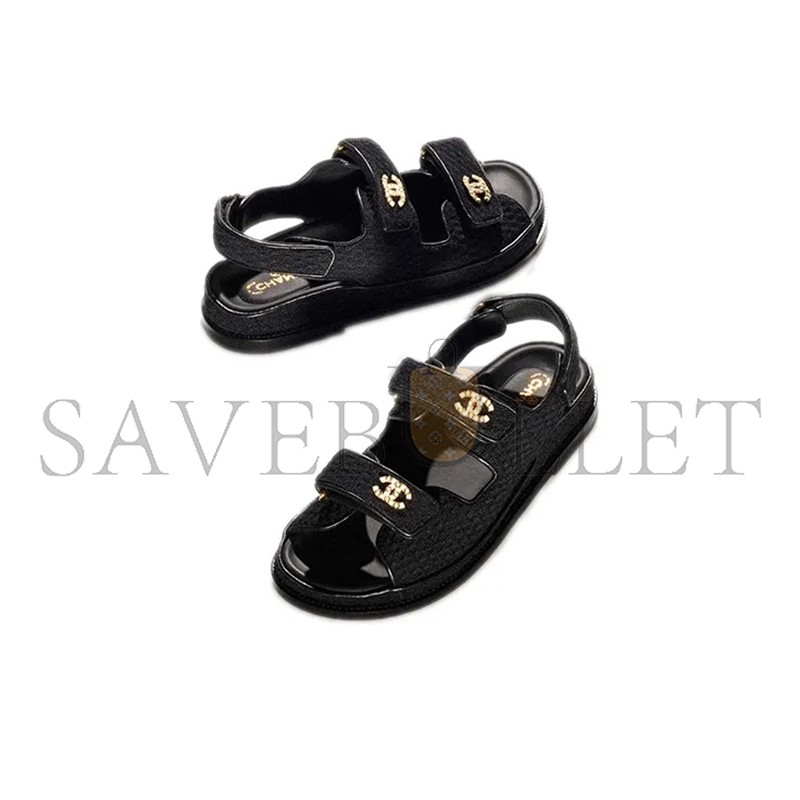 CHANEL SANDALS KNITWEAR BLACK G35927 X56555 94305