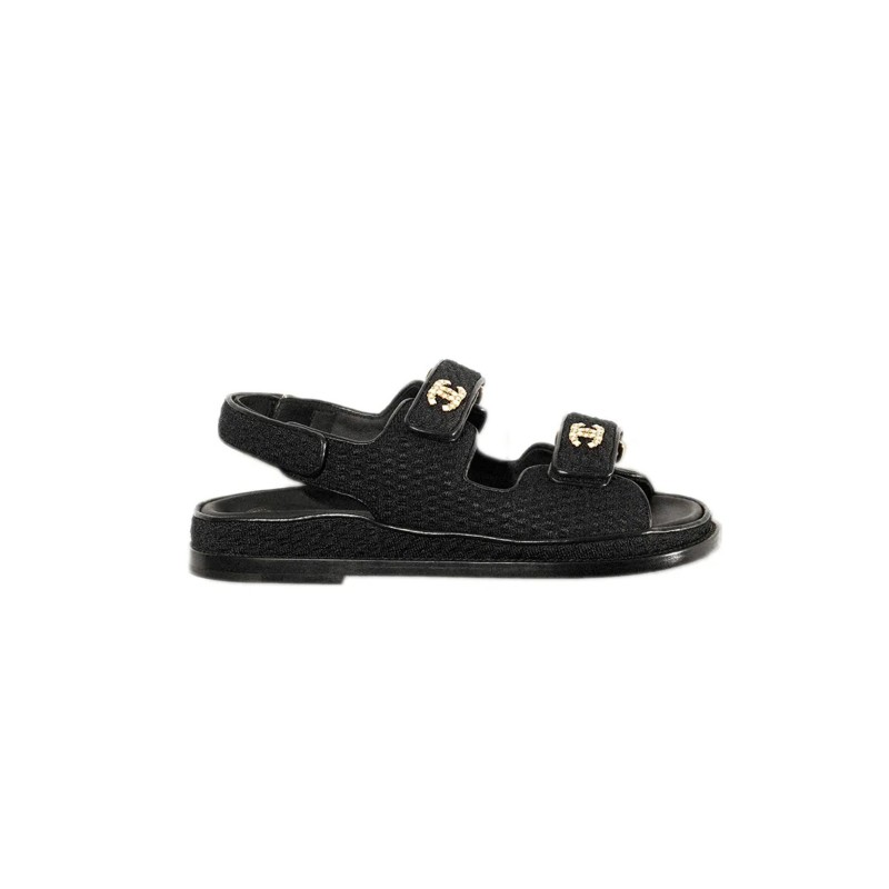 CHANEL SANDALS KNITWEAR BLACK G35927 X56555 94305