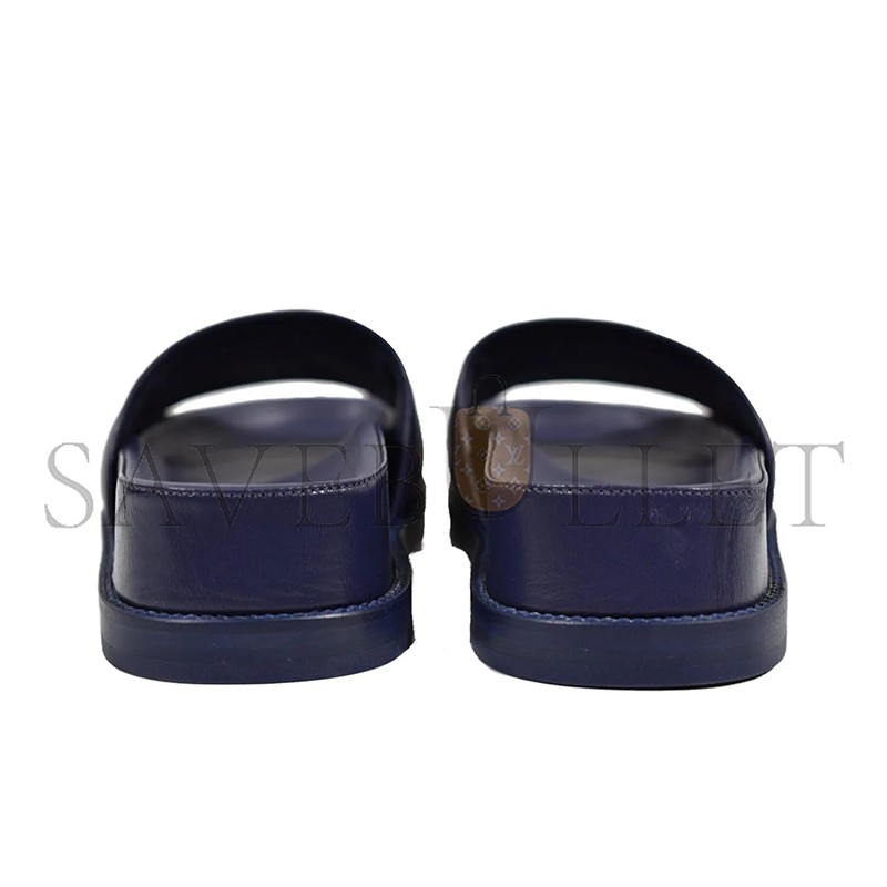 CHANEL MULES LAMBSKIN NAVY BLUE & MULTICOLOR G38933 X56443 K3920