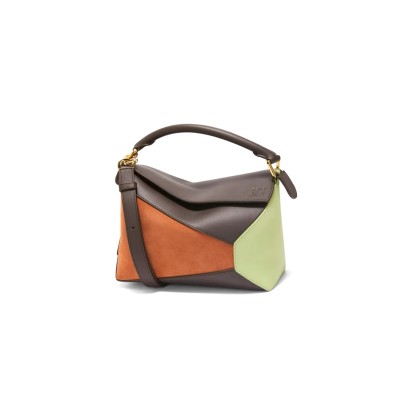 LOEWE SMALL PUZZLE BAG IN CLASSIC CALFSKIN AND SUEDE A510P60X94-4522 (24*16.5*10.5cm)