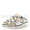 CHANEL CALFSKIN PRINTED ROUND HEAD SANDALS FOR WOMEN BLACK & WHITE G35927 X56386 K3897