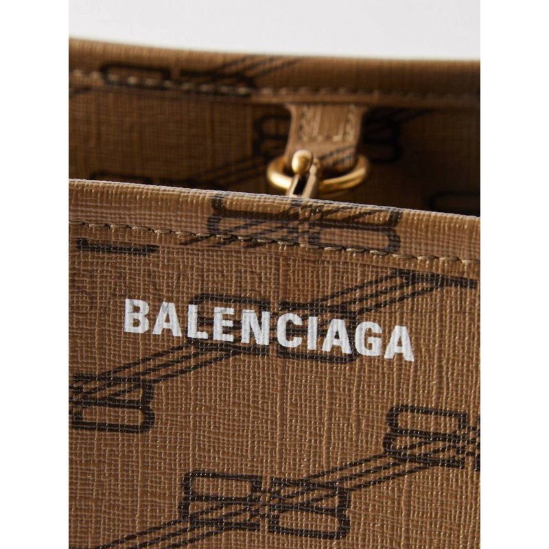 BALENCIAGA BEIGE SIGNATURE BB-PRINT COATED-CANVAS TOTE BAG  MATCHESFASHION US (40*26*14cm)