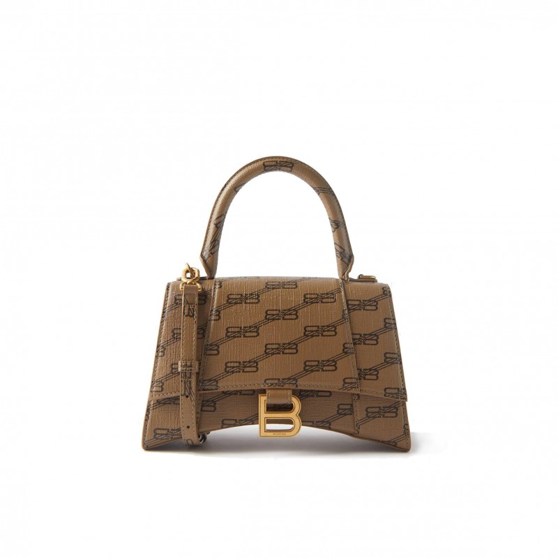 BALENCIAGA BEIGE HOURGLASS S BB-PRINT COATED CANVAS BAG MATCHESFASHION US (22.5*15*10cm)