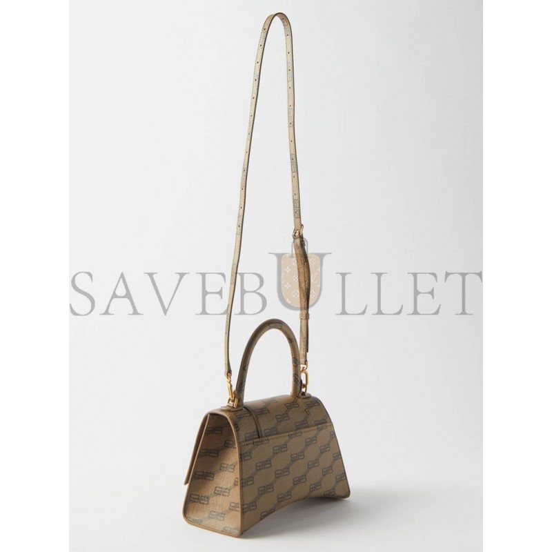 BALENCIAGA BEIGE HOURGLASS S BB-PRINT COATED CANVAS BAG MATCHESFASHION US (22.5*15*10cm)
