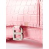 BALENCIAGA PINK HOURGLASS S CROCODILE-EFFECT LEATHER BAG MATCHESFASHION US (22.5*14.5*10cm)