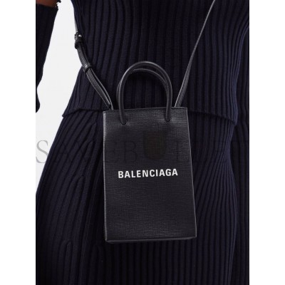 BALENCIAGA BLACK SHOPPING MINI LEATHER CROSS-BODY BAG  MATCHESFASHION US (18*12.4*4.8cm)