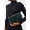 BALENCIAGA GREEN HOURGLASS CROC-EMBOSSED LEATHER POUCH MATCHESFASHION US (27*16cm)