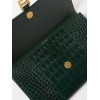 BALENCIAGA GREEN HOURGLASS CROC-EMBOSSED LEATHER POUCH MATCHESFASHION US (27*16cm)