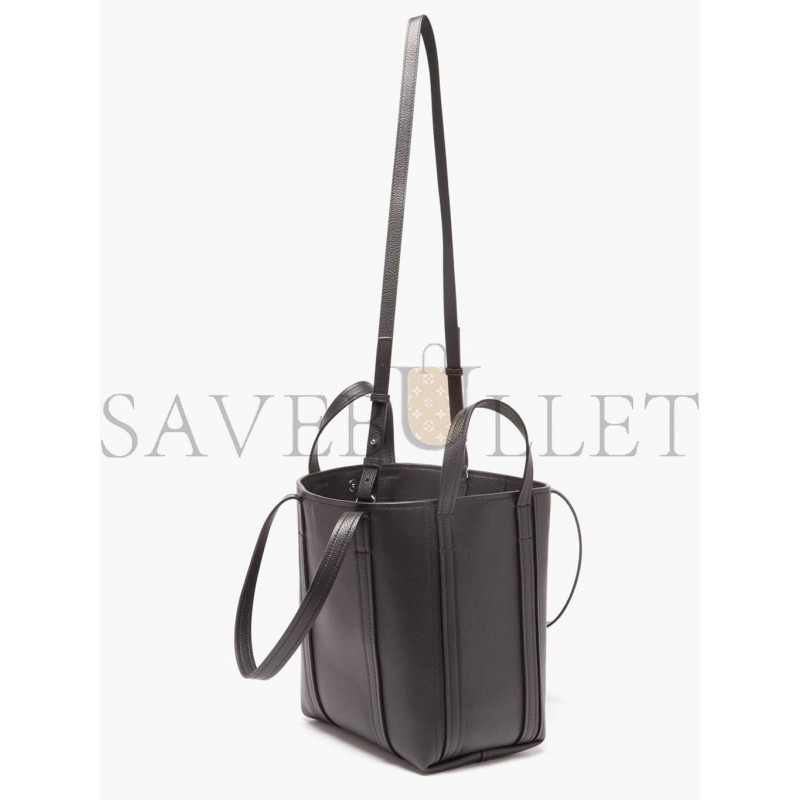 BALENCIAGA BLACK EVERYDAY LOGO-PRINT LEATHER TOTE BAG MATCHESFASHION US (22.5*14.5*10cm)