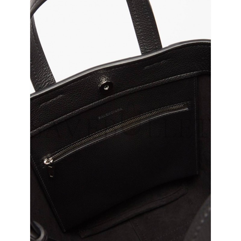 BALENCIAGA BLACK EVERYDAY LOGO-PRINT LEATHER TOTE BAG MATCHESFASHION US (22.5*14.5*10cm)