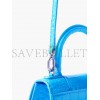 BALENCIAGA BLUE HOURGLASS XS CROCODILE-EFFECT LEATHER BAG MATCHESFASHION US (19.5*12*5cm)