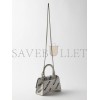 BALENCIAGA SILVER HOURGLASS XS CRYSTAL-EMBELLISHED LEATHER BAG MATCHESFASHION US (19*12*6.6cm)