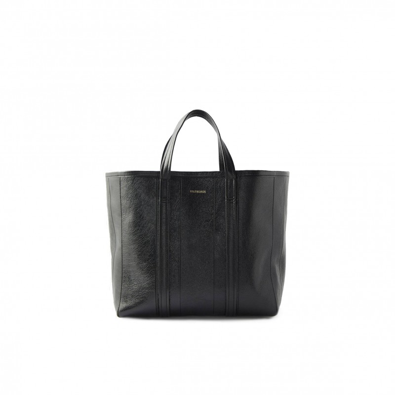 BALENCIAGA BLACK BARBES M CRINKLED-LEATHER TOTE BAG MATCHESFASHION US (40.8*29.2*13.9cm)