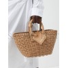 BALENCIAGA BEIGE BISTRO XS WOVEN FAUX-LEATHER BASKET BAG  MATCHESFASHION US (35.5*21*11cm)