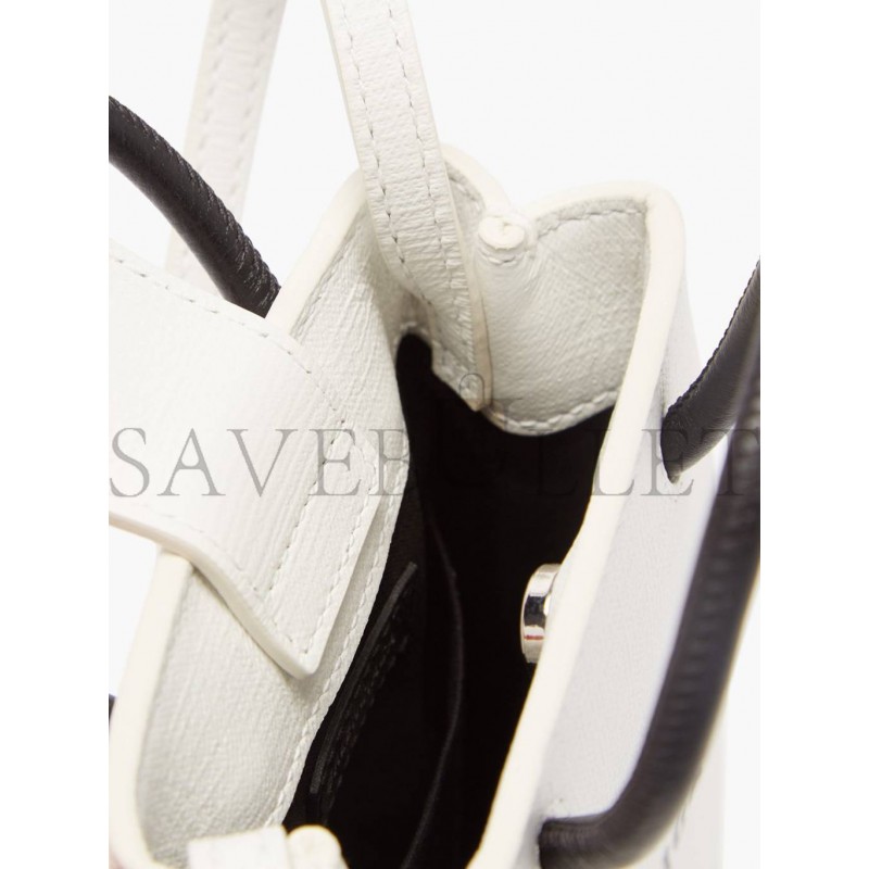 BALENCIAGA WHITE SHOPPING MINI LEATHER CROSS-BODY BAG  MATCHESFASHION US (18*12.4*4.8cm)