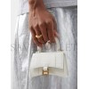 BALENCIAGA WHITE HOURGLASS MINI CROCODILE-EFFECT CROSS-BODY BAG MATCHESFASHION US (12*8*4.6cm)