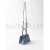 BALENCIAGA BLUE HOURGLASS MONOGRAMMED DENIM BAG MATCHESFASHION US (22.5*13.4*9.5cm)