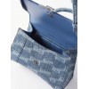 BALENCIAGA BLUE HOURGLASS MONOGRAMMED DENIM BAG MATCHESFASHION US (22.5*13.4*9.5cm)