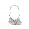 BALENCIAGA SILVER LE CAGOLE XS METALLIC-CANVAS SHOULDER BAG MATCHESFASHION US (25.4*12.7*7.3cm)