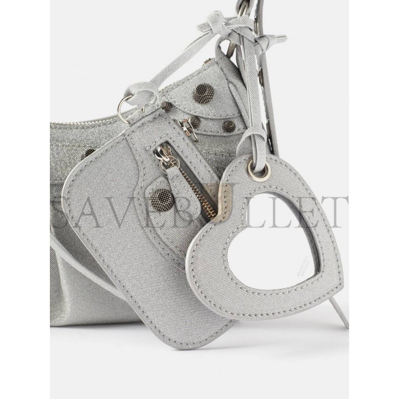 BALENCIAGA SILVER LE CAGOLE XS METALLIC-CANVAS SHOULDER BAG MATCHESFASHION US (25.4*12.7*7.3cm)