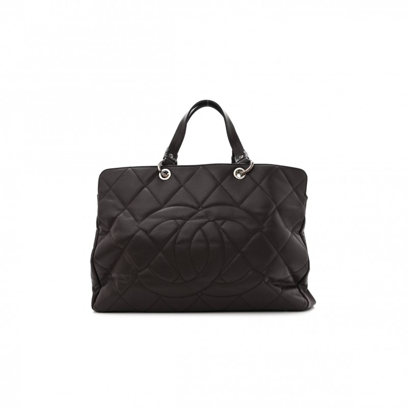 CHANEL CAVIAR QUILTED XL TIMELESS CC SOFT TOTE DARK BROWN (33*20*13cm) CHANEL CAVIAR QUILTED XL TIMELESS CC SOFT TOTE DARK BROWN (33*20*13cm)