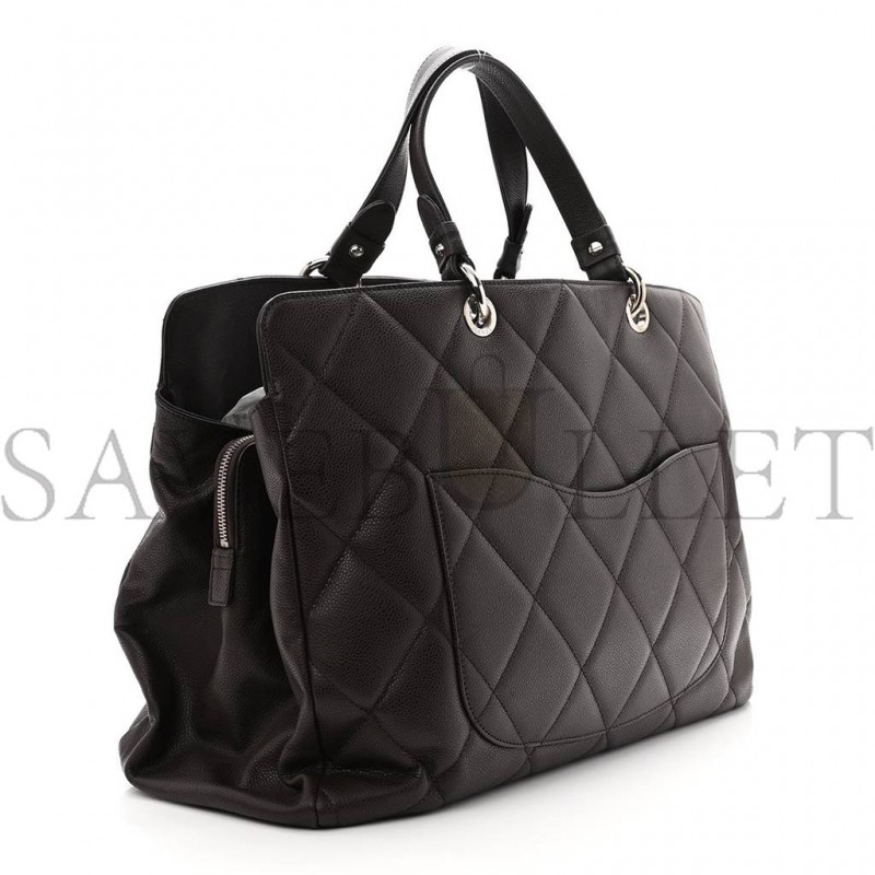 CHANEL CAVIAR QUILTED XL TIMELESS CC SOFT TOTE DARK BROWN (33*20*13cm) CHANEL CAVIAR QUILTED XL TIMELESS CC SOFT TOTE DARK BROWN (33*20*13cm)