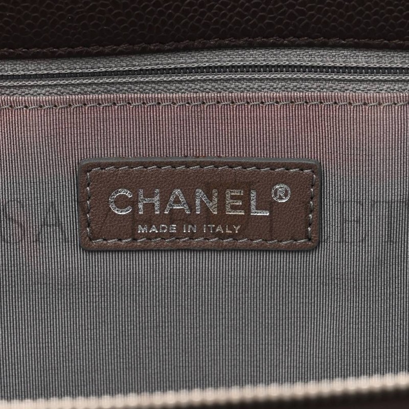 CHANEL CAVIAR QUILTED XL TIMELESS CC SOFT TOTE DARK BROWN (33*20*13cm) CHANEL CAVIAR QUILTED XL TIMELESS CC SOFT TOTE DARK BROWN (33*20*13cm)