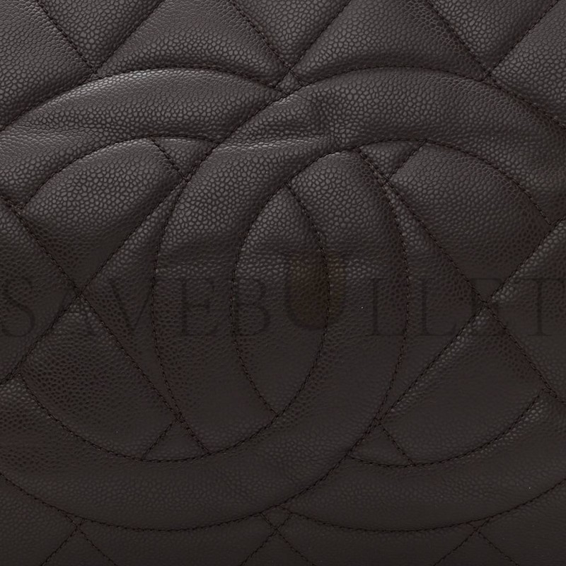 CHANEL CAVIAR QUILTED XL TIMELESS CC SOFT TOTE DARK BROWN (33*20*13cm) CHANEL CAVIAR QUILTED XL TIMELESS CC SOFT TOTE DARK BROWN (33*20*13cm)