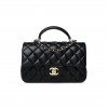 CHANEL LAMBSKIN QUILTED MINI TOP HANDLE RECTANGULAR FLAP BLACK ROSE GOLD HARDWARE0 (20*13*6cm) CHANEL LAMBSKIN QUILTED MINI TOP HANDLE RECTANGULAR FLAP BLACK ROSE GOLD HARDWARE0 (20*13*6cm)
