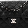 CHANEL CAVIAR QUILTED SMALL DOUBLE FLAP BLACK SILVER HARDWARE (23*14*6cm) CHANEL CAVIAR QUILTED SMALL DOUBLE FLAP BLACK SILVER HARDWARE (23*14*6cm)