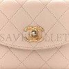 CHANEL LAMBSKIN QUILTED CC MINI TOP HANDLE FLAP LIGHT PINK GOLD HARDWARE (19*13*8cm)