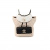 CHANEL GOATSKIN QUILTED DUMA DRAWSTRING BACKPACK BEIGE BLACK WHITE ROSE GOLD HARDWARE (23*22*12cm) CHANEL GOATSKIN QUILTED DUMA DRAWSTRING BACKPACK BEIGE BLACK WHITE ROSE GOLD HARDWARE (23*22*12cm)