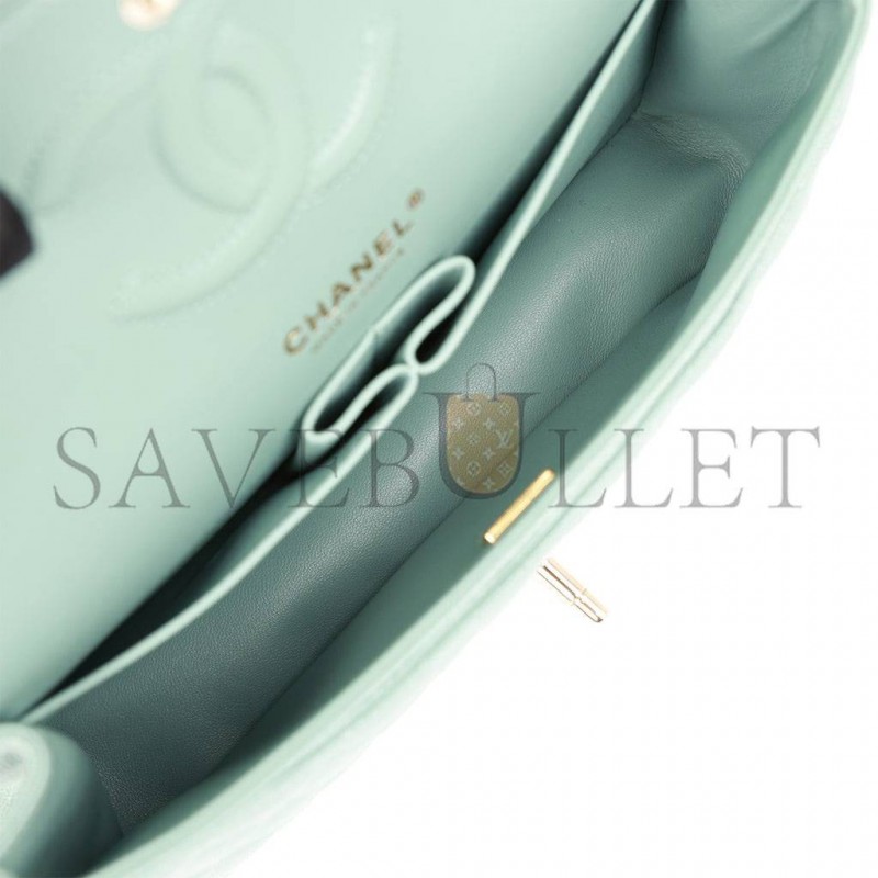 CHANEL MEDIUM CLASSIC DOUBLE FLAP BAG GREEN CAVIAR LIGHT GOLD HARDWARE (25*15*7cm) CHANEL MEDIUM CLASSIC DOUBLE FLAP BAG GREEN CAVIAR LIGHT GOLD HARDWARE (25*15*7cm)