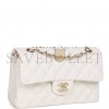 CHANEL SMALL CLASSIC DOUBLE FLAP WHITE CAVIAR GOLD HARDWARE (23*13*6cm) CHANEL SMALL CLASSIC DOUBLE FLAP WHITE CAVIAR GOLD HARDWARE (23*13*6cm)