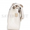 CHANEL SMALL CLASSIC DOUBLE FLAP WHITE CAVIAR GOLD HARDWARE (23*13*6cm) CHANEL SMALL CLASSIC DOUBLE FLAP WHITE CAVIAR GOLD HARDWARE (23*13*6cm)