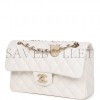 CHANEL SMALL CLASSIC DOUBLE FLAP WHITE CAVIAR GOLD HARDWARE (23*13*6cm) CHANEL SMALL CLASSIC DOUBLE FLAP WHITE CAVIAR GOLD HARDWARE (23*13*6cm)