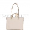 CHANEL SMALL DEAUVILLE SHOPPING BAG WHITE BOUCLE LIGHT GOLD HARDWARE (34*27*15cm)