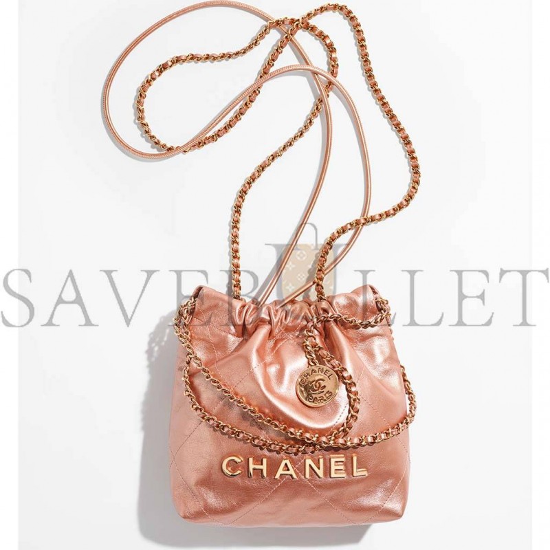 CHANEL 22 MINI HANDBAG AS3980 B10691 NN728 (20*19*6cm)