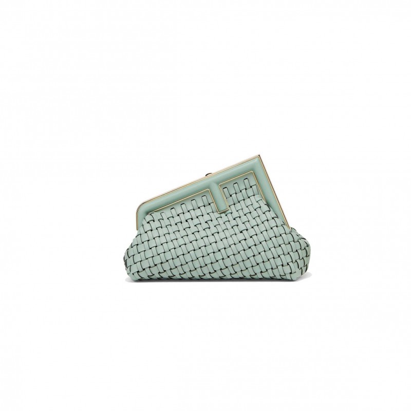 FENDI FIRST SMALL - MINT GREEN LEATHER INTERLACE BAG 8BP129ALOXF03HW (26*18*9.5cm) FENDI FIRST SMALL - MINT GREEN LEATHER INTERLACE BAG 8BP129ALOXF03HW (26*18*9.5cm)