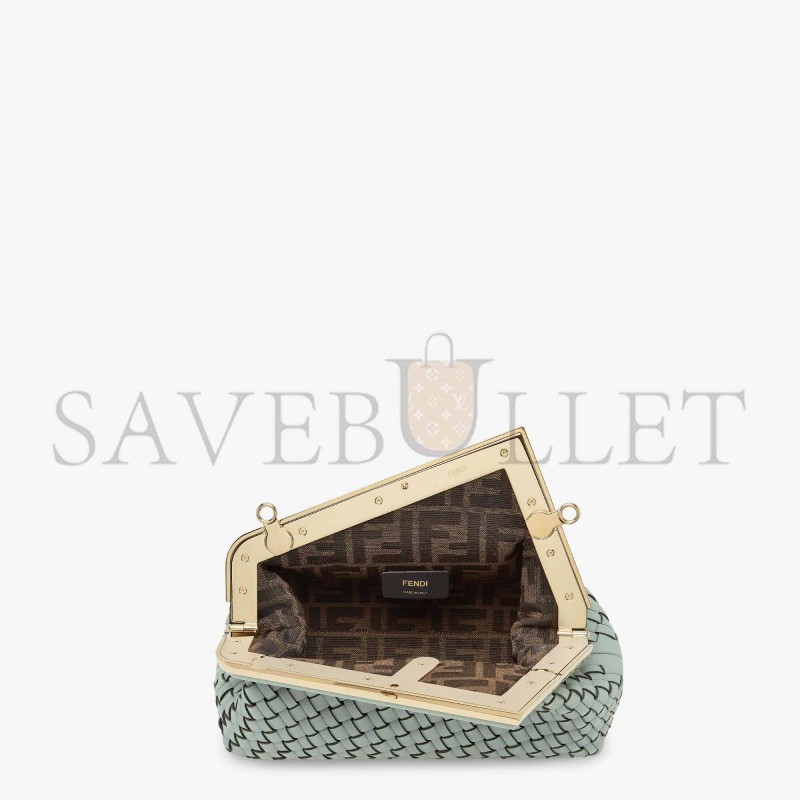 FENDI FIRST SMALL - MINT GREEN LEATHER INTERLACE BAG 8BP129ALOXF03HW (26*18*9.5cm) FENDI FIRST SMALL - MINT GREEN LEATHER INTERLACE BAG 8BP129ALOXF03HW (26*18*9.5cm)