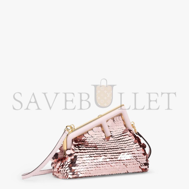 FENDI FIRST SMALL - PINK SEQUINNED BAG 8BP129AJS4F1HMD (26*18*9.5cm)