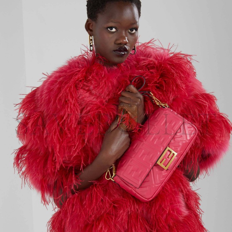 FENDI BAGUETTE - RED NAPPA LEATHER BAG 8BR600A72VF1844 (27*15*6cm) FENDI BAGUETTE - RED NAPPA LEATHER BAG 8BR600A72VF1844 (27*15*6cm)