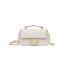 FENDI BAGUETTE CHAIN MIDI - LIGHT GRAY LEATHER BAG 8BR793AH9CF1BZ0 (24*14.5*7cm) FENDI BAGUETTE CHAIN MIDI - LIGHT GRAY LEATHER BAG 8BR793AH9CF1BZ0 (24*14.5*7cm)