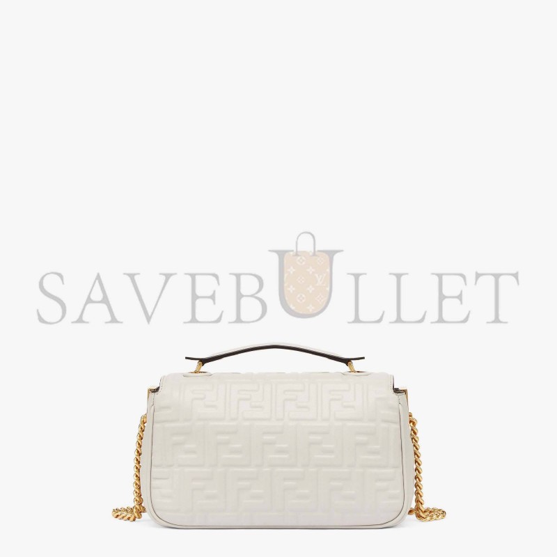 FENDI BAGUETTE CHAIN MIDI - LIGHT GRAY LEATHER BAG 8BR793AH9CF1BZ0 (24*14.5*7cm) FENDI BAGUETTE CHAIN MIDI - LIGHT GRAY LEATHER BAG 8BR793AH9CF1BZ0 (24*14.5*7cm)
