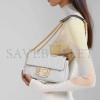 FENDI BAGUETTE CHAIN MIDI - LIGHT GRAY LEATHER BAG 8BR793AH9CF1BZ0 (24*14.5*7cm) FENDI BAGUETTE CHAIN MIDI - LIGHT GRAY LEATHER BAG 8BR793AH9CF1BZ0 (24*14.5*7cm)