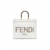 FENDI SUNSHINE MEDIUM - WHITE LEATHER AND ELAPHE SHOPPER 8BH386AHN5F1JU5 (35*31*17cm)