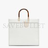 FENDI SUNSHINE MEDIUM - WHITE LEATHER AND ELAPHE SHOPPER 8BH386AHN5F1JU5 (35*31*17cm)