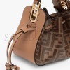 FENDI POMODORINO - BROWN FF FABRIC MINI-BAG 8BS059AHWVF1GE3 (21.5*17*14cm) FENDI POMODORINO - BROWN FF FABRIC MINI-BAG 8BS059AHWVF1GE3 (21.5*17*14cm)