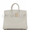 HERMES BIRKIN 25 GRIS PERLE OSTRICH GOLD HARDWARE HANDMADE (25cm) HERMES BIRKIN 25 GRIS PERLE OSTRICH GOLD HARDWARE HANDMADE (25cm)