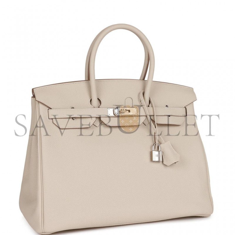 HERMES BIRKIN 35 CRAIE TOGO PALLADIUM HARDWARE 39878406209630 (35cm) HERMES BIRKIN 35 CRAIE TOGO PALLADIUM HARDWARE 39878406209630 (35cm)